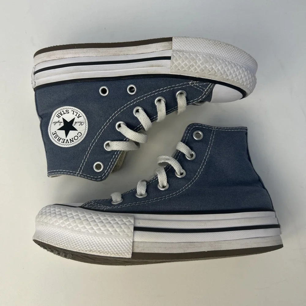 Converse Chuck Taylor All Star EVA Lift Platform High Lakeside Blue Youth Sz 12